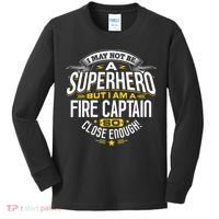 Fire Captain T Gift Idea Superhero Fireman Kids Long Sleeve Shirt thumb 0