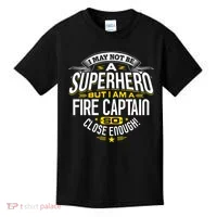 Fire Captain T Gift Idea Superhero Fireman Kids T-Shirt thumb 0
