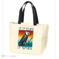 Funny Conspiracy Theory If It Flies It S.P.I.E.S Pigeon Bird Tote Bag thumb 3