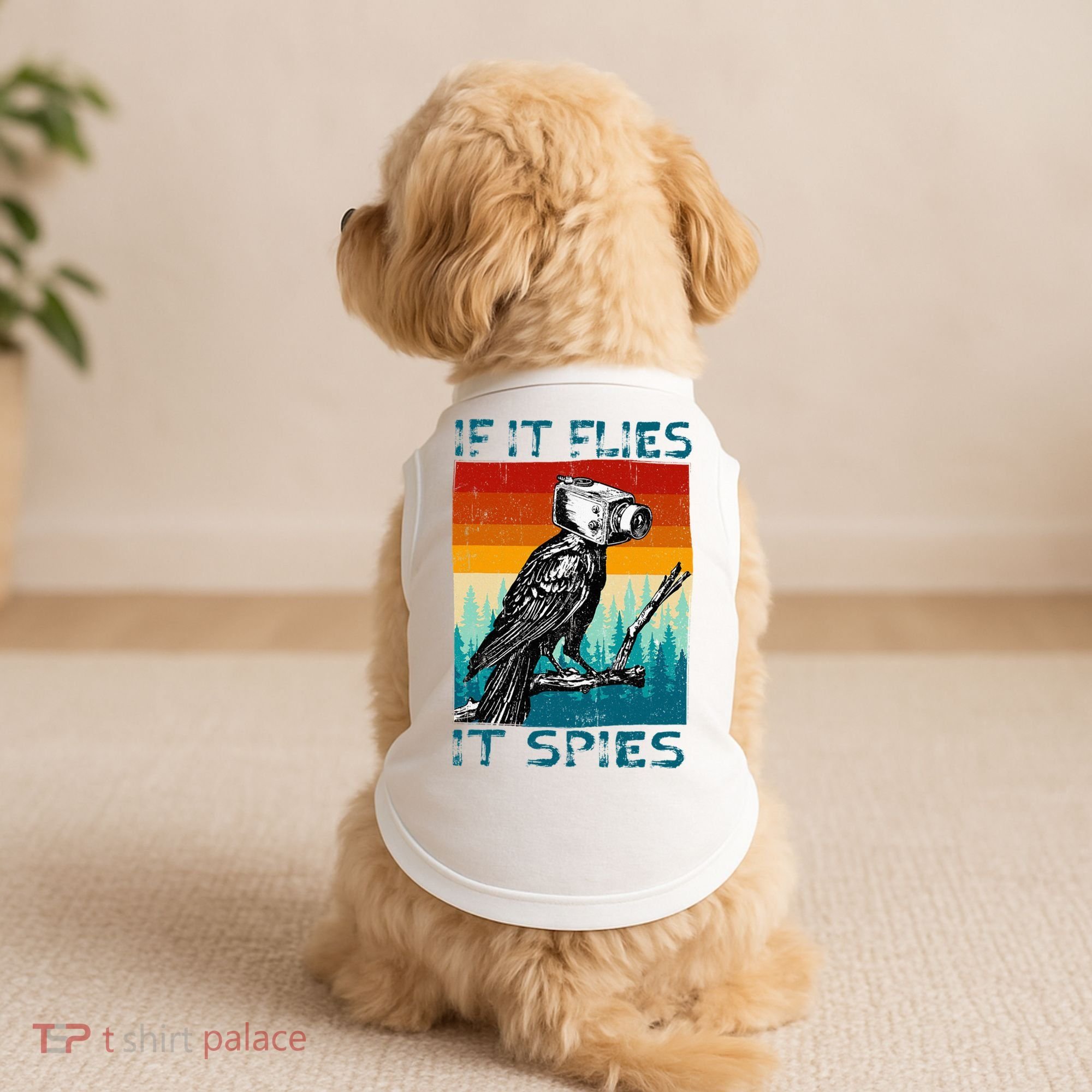 Funny Conspiracy Theory If It Flies It S.P.I.E.S Pigeon Bird Doggie Tank
