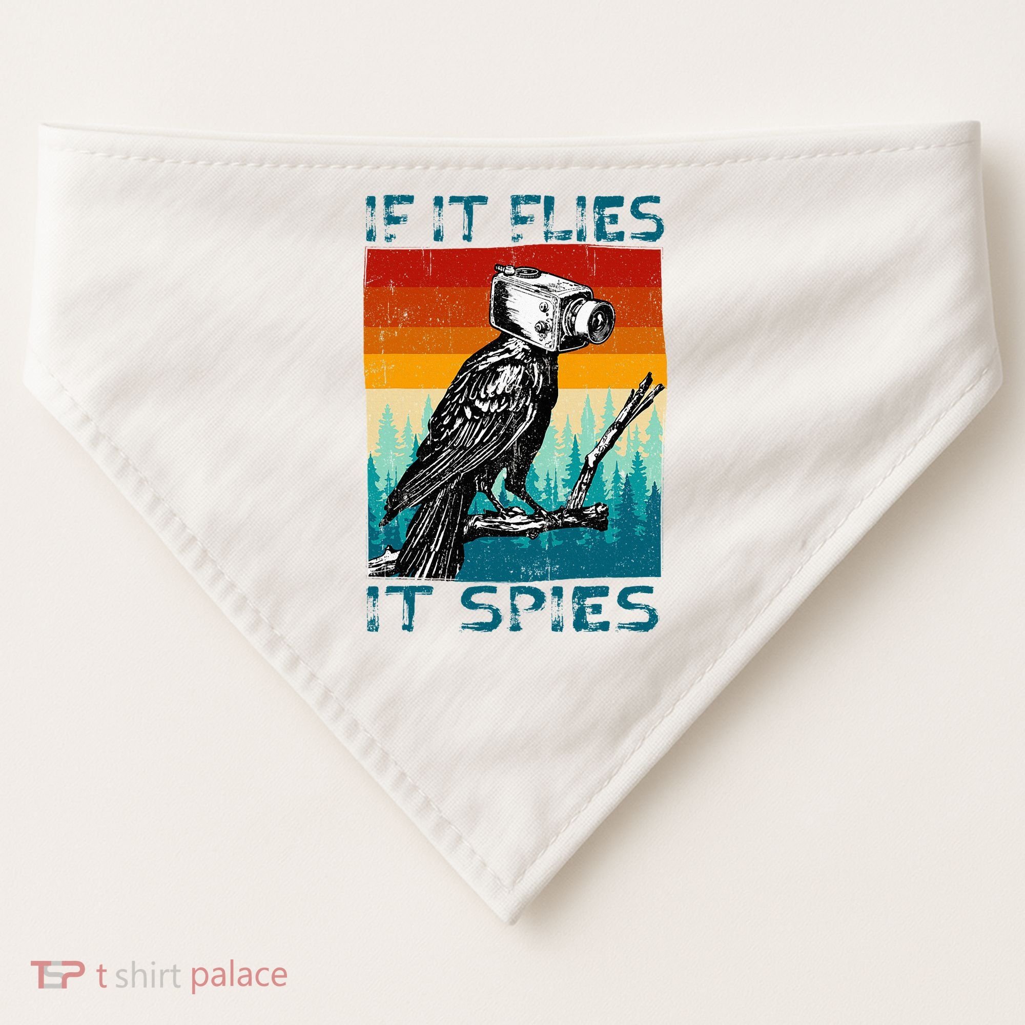 Funny Conspiracy Theory If It Flies It S.P.I.E.S Pigeon Bird USA-Made Doggie Bandana