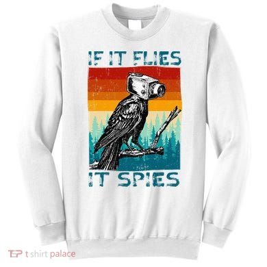 Funny Conspiracy Theory If It Flies It S.P.I.E.S Pigeon Bird Sweatshirt