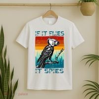 Funny Conspiracy Theory If It Flies It S.P.I.E.S Pigeon Bird T-Shirt thumb 2