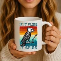 Funny Conspiracy Theory If It Flies It S.P.I.E.S Pigeon Bird Coffee Mug thumb 3