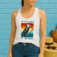 Funny Conspiracy Theory If It Flies It S.P.I.E.S Pigeon Bird Women's Tank Top thumb 2