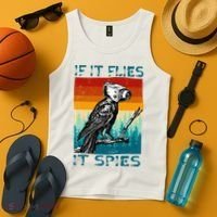Funny Conspiracy Theory If It Flies It S.P.I.E.S Pigeon Bird Tank Top thumb 4