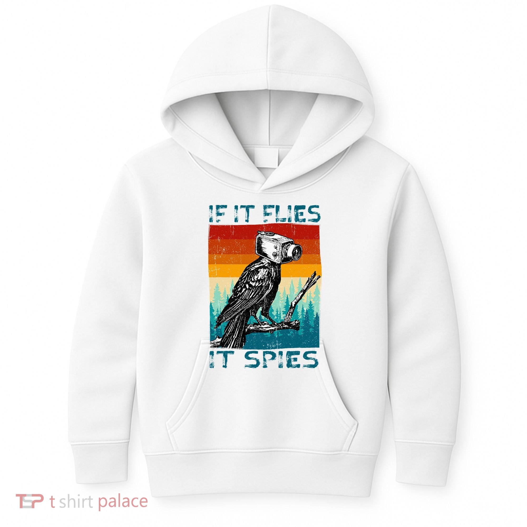 Funny Conspiracy Theory If It Flies It S.P.I.E.S Pigeon Bird Kids Hoodie