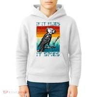 Funny Conspiracy Theory If It Flies It S.P.I.E.S Pigeon Bird Kids Hoodie thumb 4