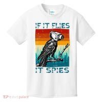 Funny Conspiracy Theory If It Flies It S.P.I.E.S Pigeon Bird Kids T-Shirt thumb 0