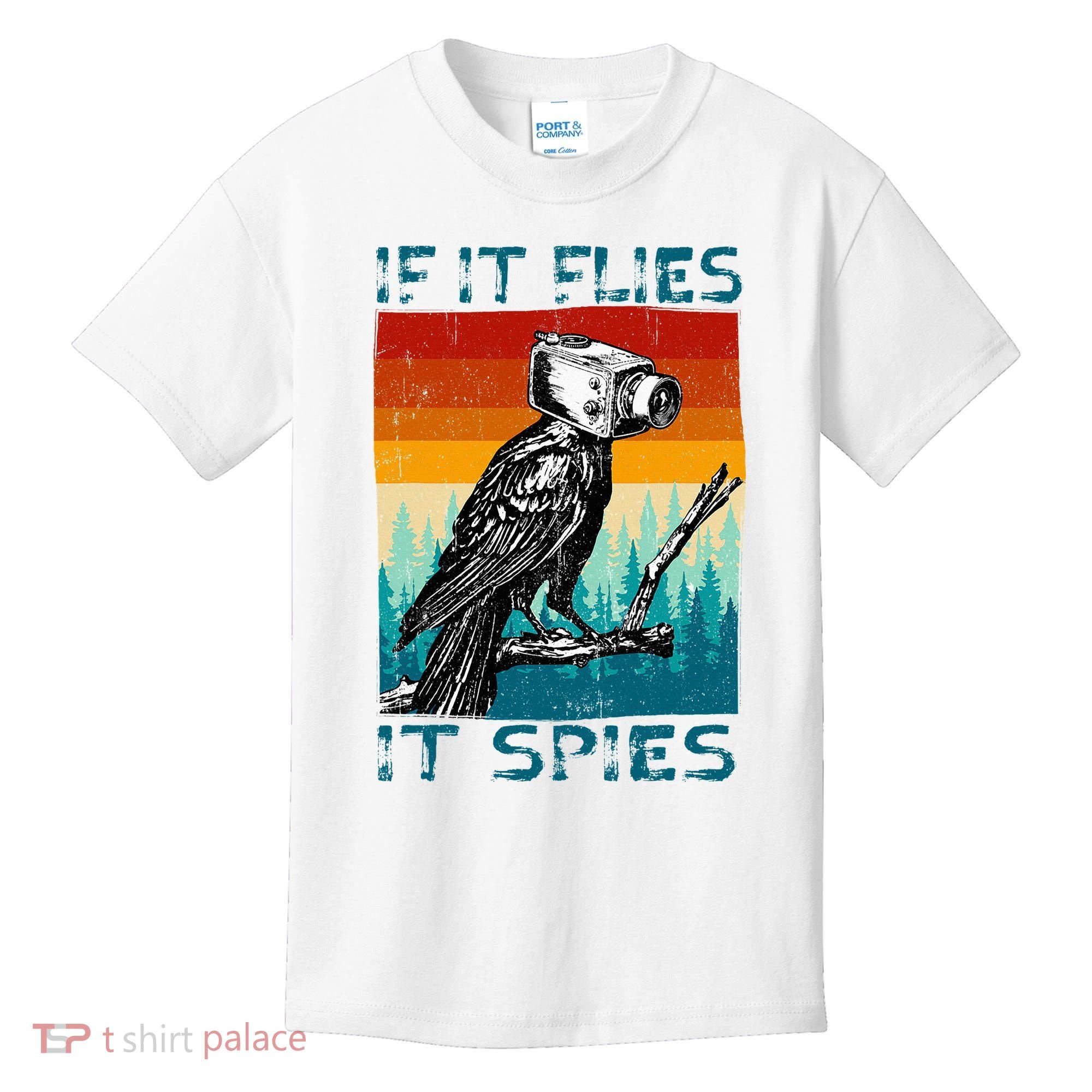 Funny Conspiracy Theory If It Flies It S.P.I.E.S Pigeon Bird Kids T-Shirt
