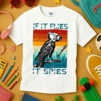 Funny Conspiracy Theory If It Flies It S.P.I.E.S Pigeon Bird Kids T-Shirt thumb 3