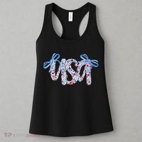 Floral Coquette USA America 4th Of July Independence Day Women's Tank Top thumb 3