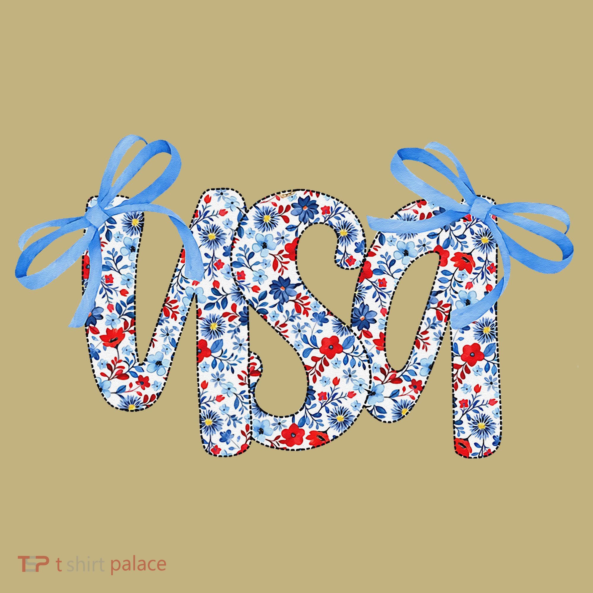 Floral Coquette USA America 4th Of July Independence Day Polo
