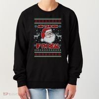 Funny Christmas Ugly Sweater Santa Ask Your Mom If I'm Real Women's Sweatshirt thumb 0