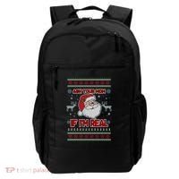 Funny Christmas Ugly Sweater Santa Ask Your Mom If I'm Real Backpack thumb 0