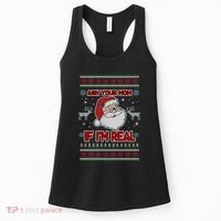 Funny Christmas Ugly Sweater Santa Ask Your Mom If I'm Real Women's Tank Top thumb 0