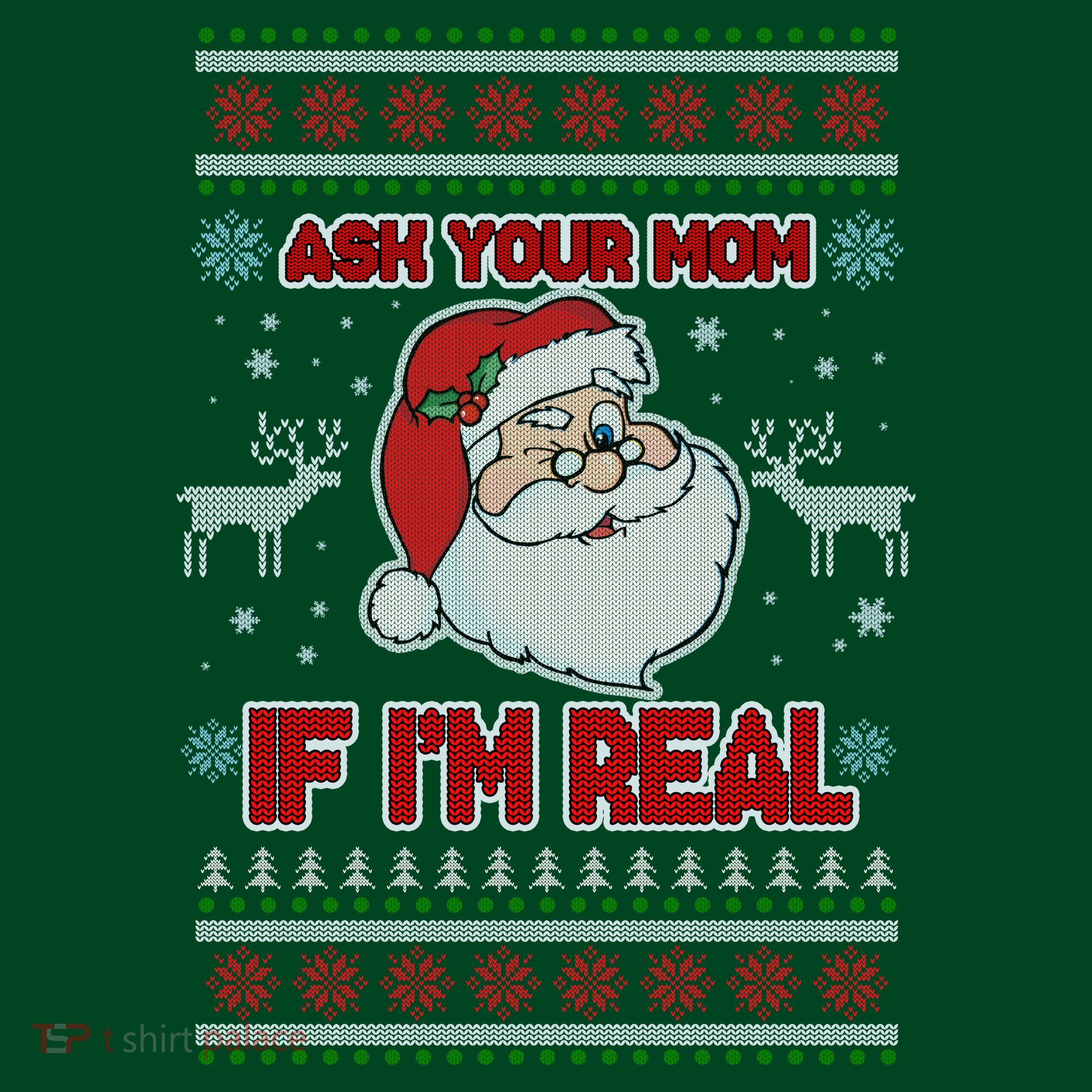 Funny Christmas Ugly Sweater Santa Ask Your Mom If I'm Real Mousepad