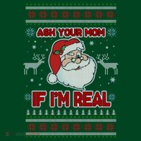 Funny Christmas Ugly Sweater Santa Ask Your Mom If I'm Real Visor thumb 3