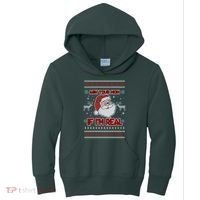 Funny Christmas Ugly Sweater Santa Ask Your Mom If I'm Real Kids Hoodie thumb 0
