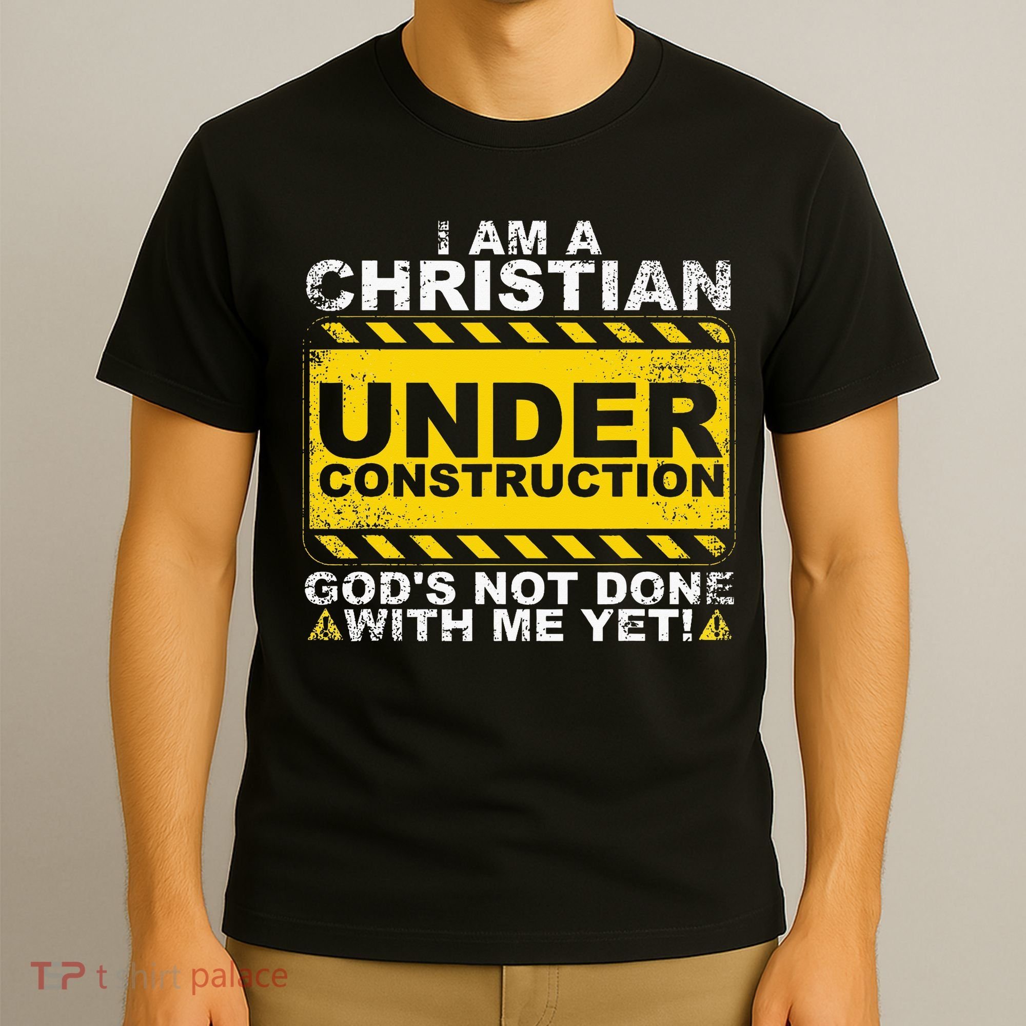 Funny Christian Under Construction Gift Catholic Women T-Shirt