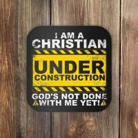 Funny Christian Under Construction Gift Catholic Women Coaster thumb 0