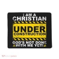 Funny Christian Under Construction Gift Catholic Women Mousepad thumb 0