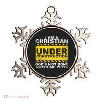 Funny Christian Under Construction Gift Catholic Women Ornament thumb 0