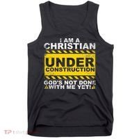 Funny Christian Under Construction Gift Catholic Women Tank Top thumb 0