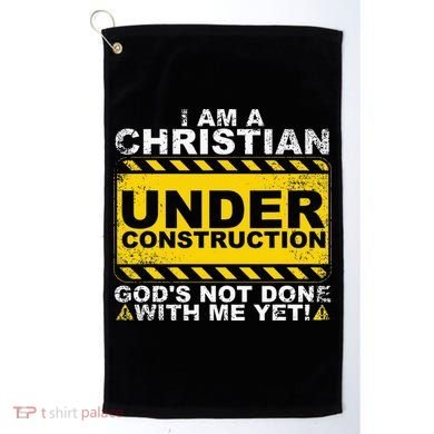 Funny Christian Under Construction Gift Catholic Women Golf Towel