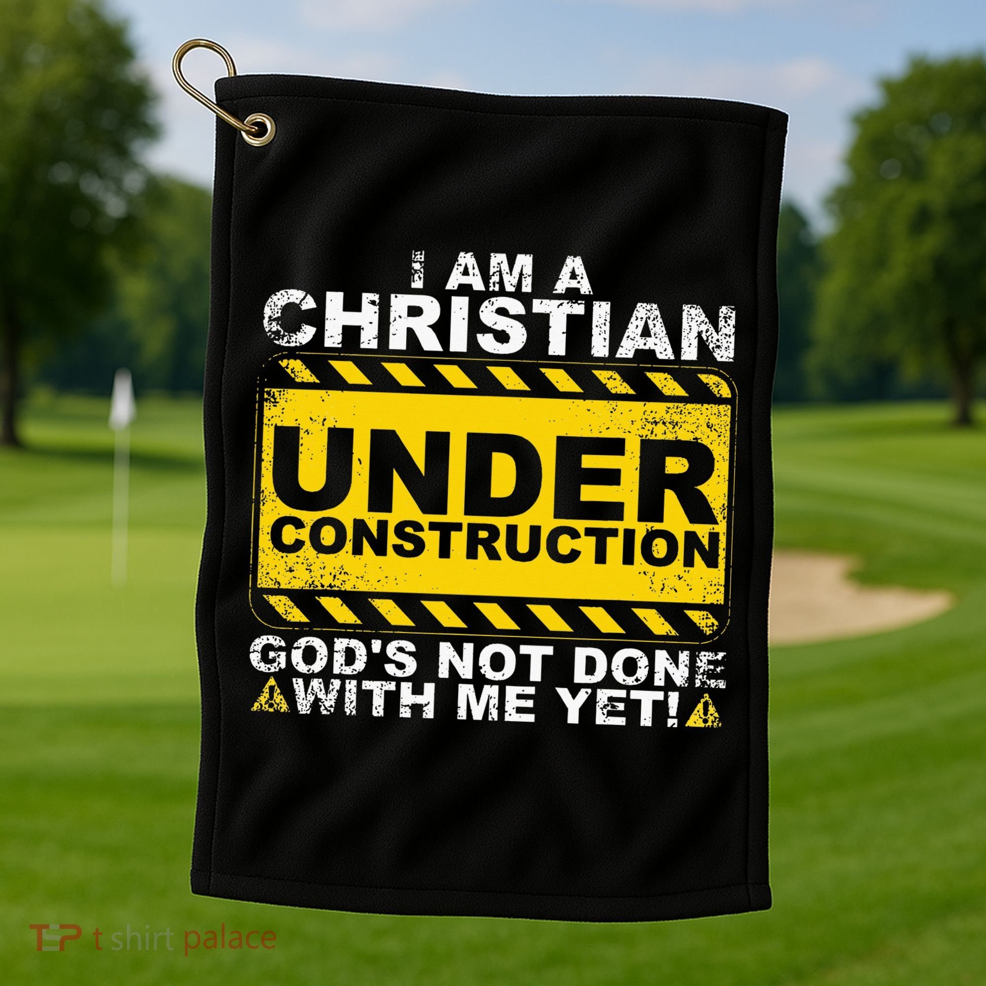Funny Christian Under Construction Gift Catholic Women Golf Towel