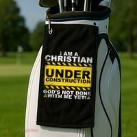 Funny Christian Under Construction Gift Catholic Women Golf Towel thumb 2