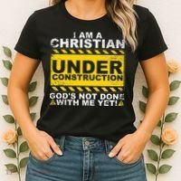 Funny Christian Under Construction Gift Catholic Women Women's T-Shirt thumb 2
