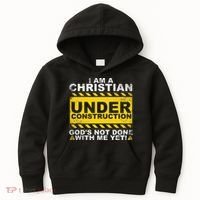 Funny Christian Under Construction Gift Catholic Women Kids Hoodie thumb 0