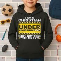 Funny Christian Under Construction Gift Catholic Women Kids Hoodie thumb 2