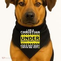 Funny Christian Under Construction Catholic USA-Made Doggie Bandana thumb 1