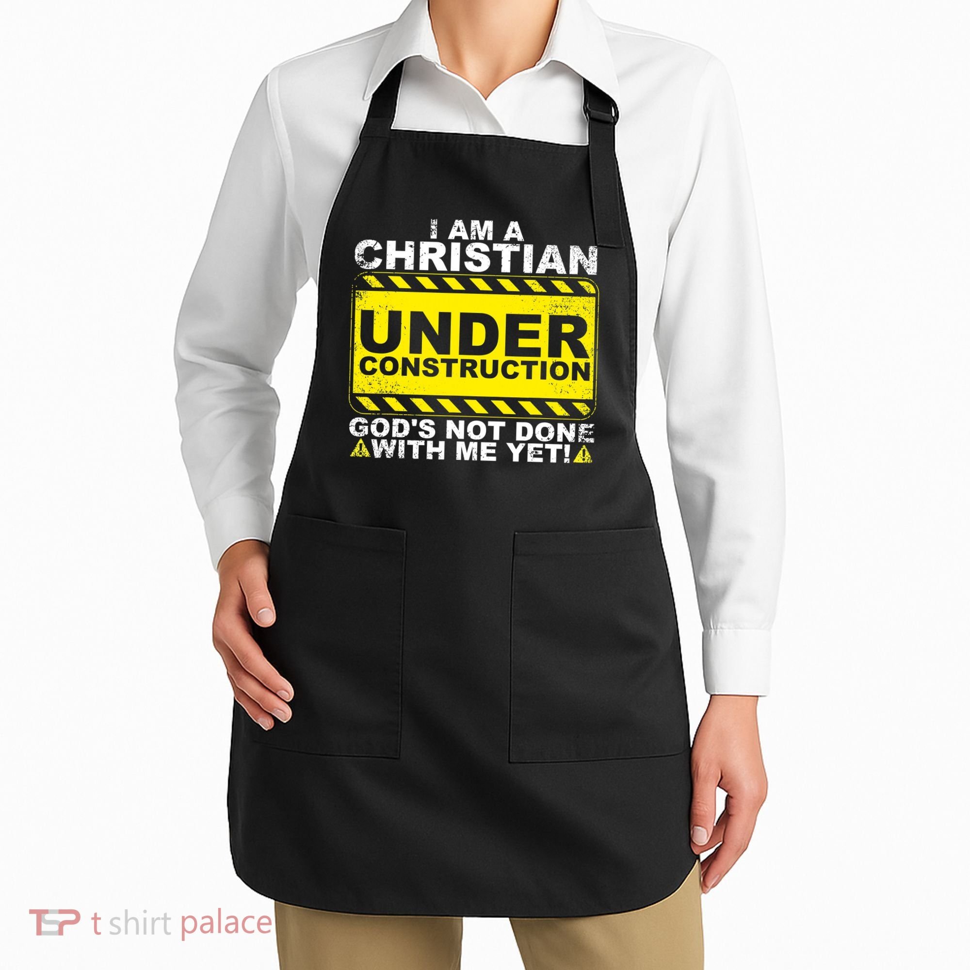 Funny Christian Under Construction Catholic Apron