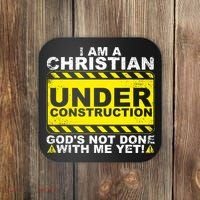 Funny Christian Under Construction Catholic Coaster thumb 0