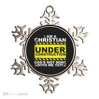 Funny Christian Under Construction Catholic Ornament thumb 0