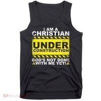 Funny Christian Under Construction Catholic Tank Top thumb 0