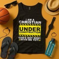 Funny Christian Under Construction Catholic Tank Top thumb 4