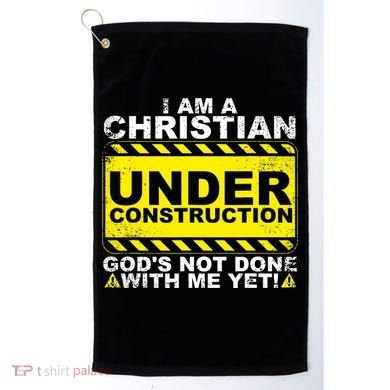 Funny Christian Under Construction Catholic Golf Towel
