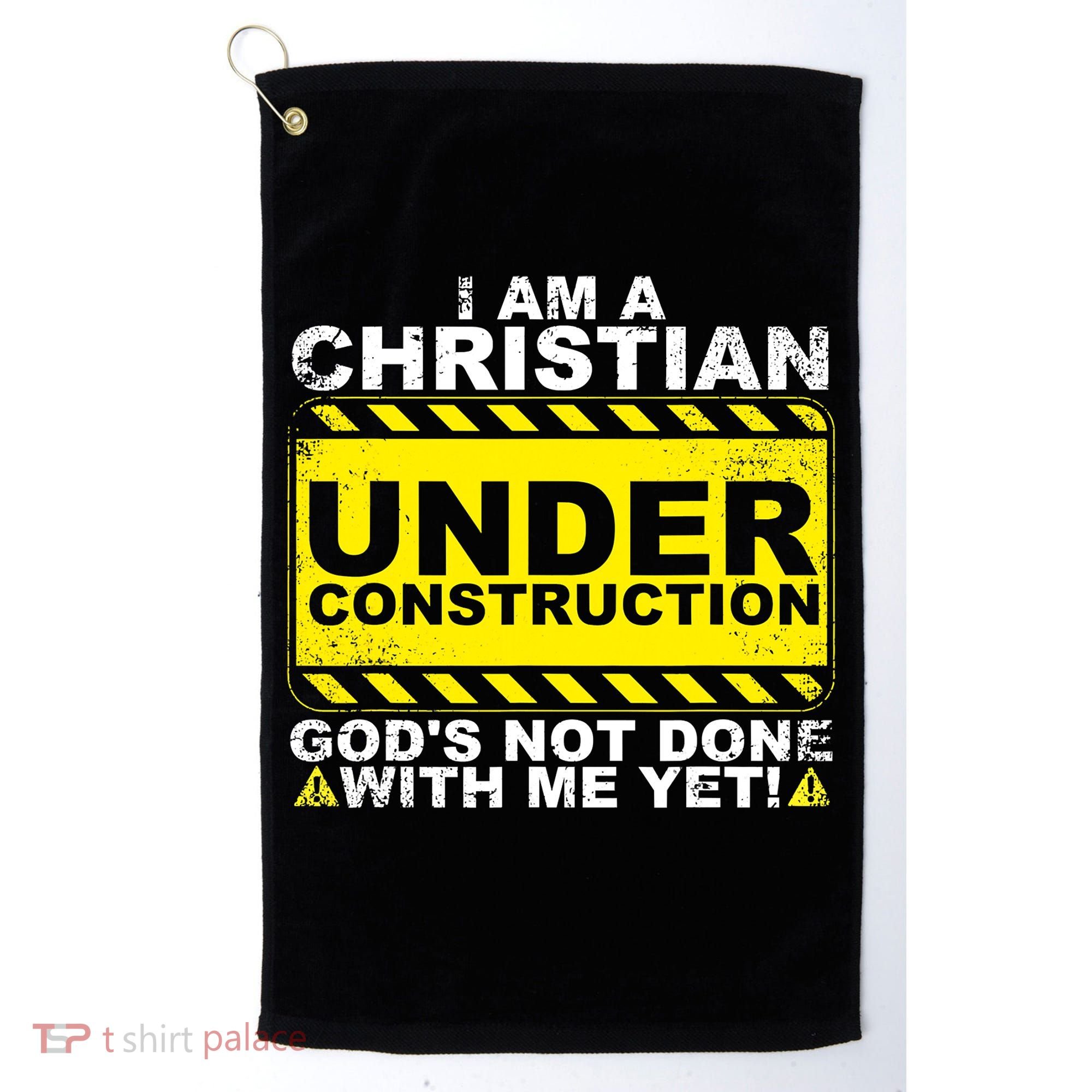 Funny Christian Under Construction Catholic Golf Towel