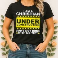Funny Christian Under Construction Catholic Women's T-Shirt thumb 2