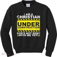 Funny Christian Under Construction Catholic Kids Sweatshirt thumb 0