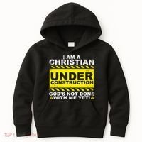 Funny Christian Under Construction Catholic Kids Hoodie thumb 0