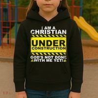 Funny Christian Under Construction Catholic Kids Hoodie thumb 3