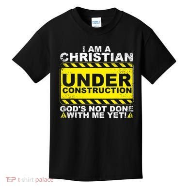 Funny Christian Under Construction Catholic Kids T-Shirt