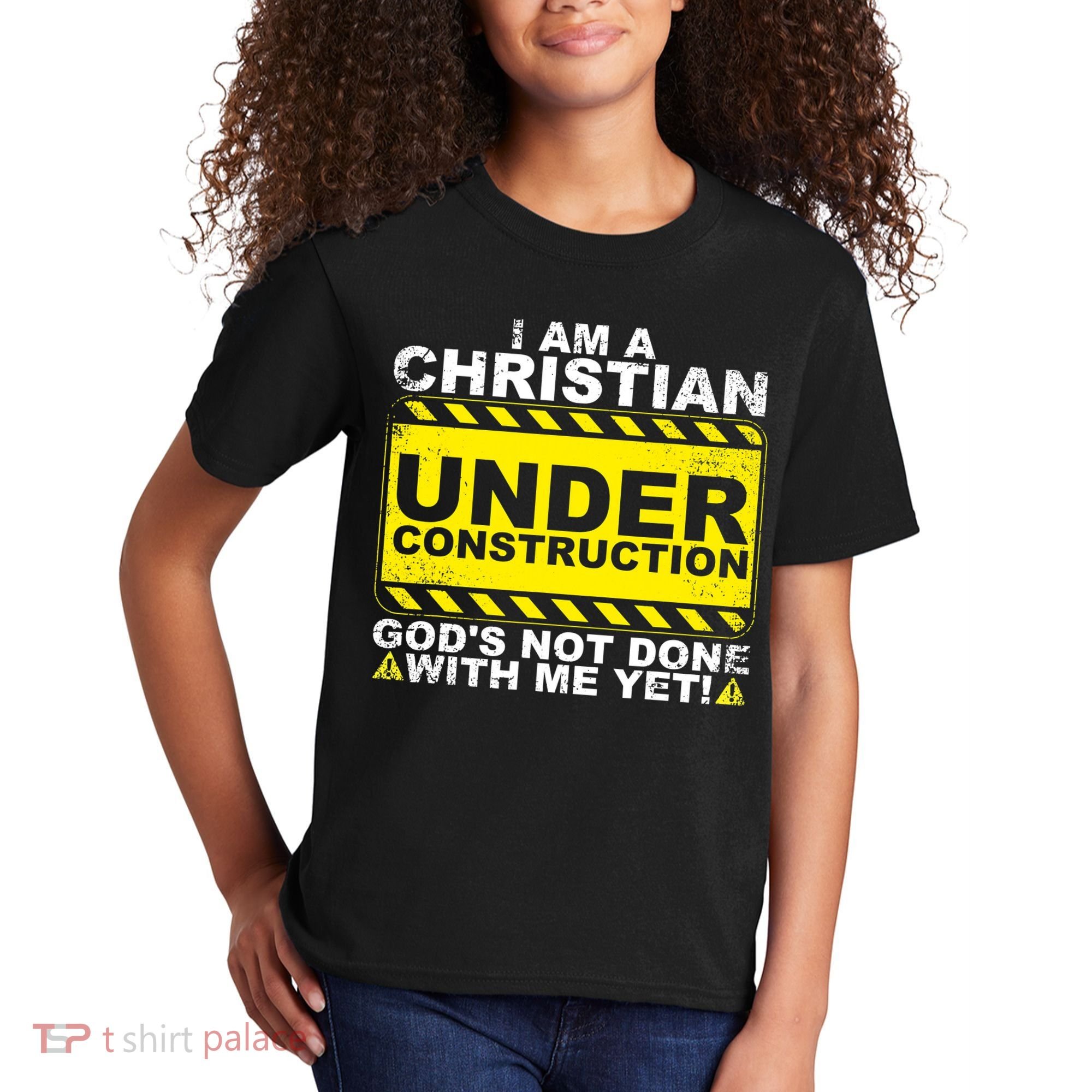 Funny Christian Under Construction Catholic Kids T-Shirt