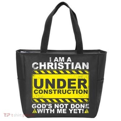 Funny Christian Under Construction Catholic Tote Bag