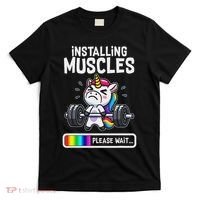 Funny Cute Unicorn Workout Gym Fitness Weightlifting Gift T-Shirt thumb 0